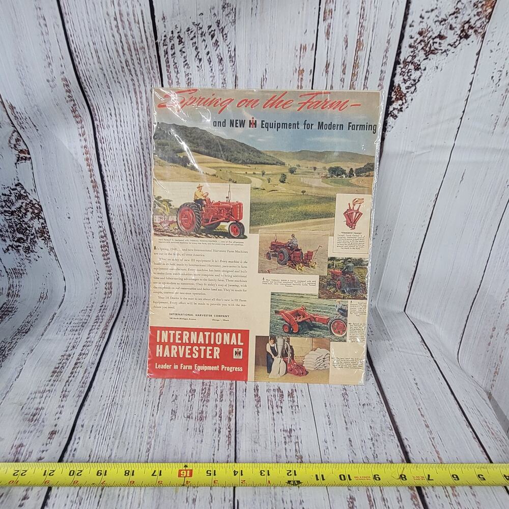 Vintage International Harvester memorabilia spring on the farm 10x13.5"